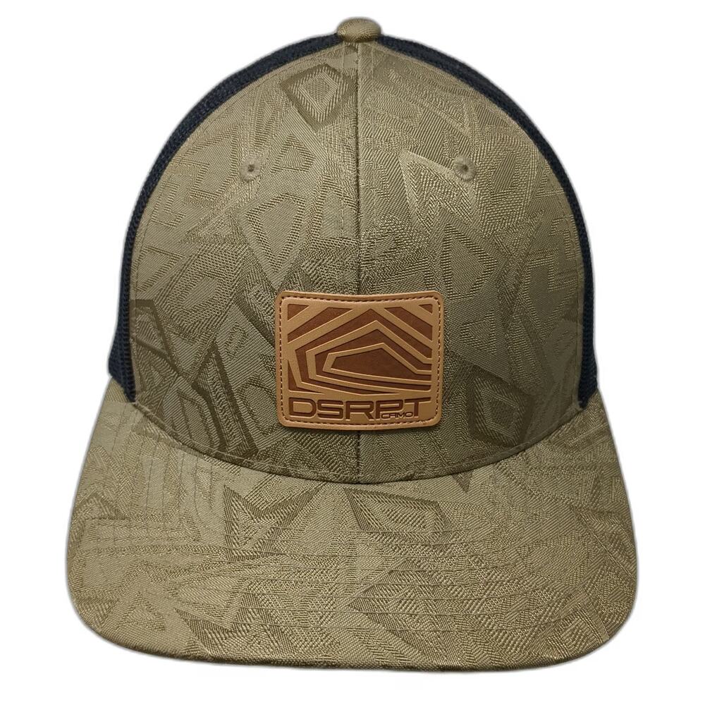 ECS Trucker Hat Brown One Size Geometric Camo Mesh Snapback DSRPT Flat Bill